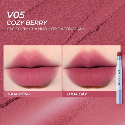 SACE LADY Velvet Matte Lip Cream – V05 - Cozy Berry