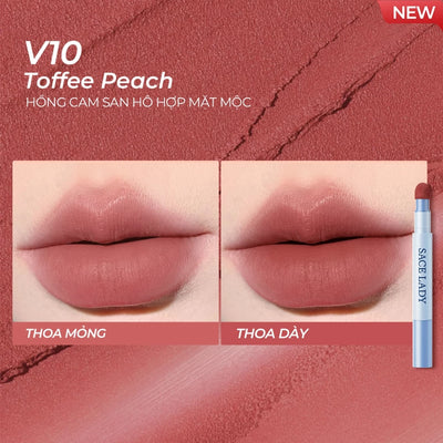 SACE LADY Velvet Matte Lip Cream – V10 - Toffee Peach